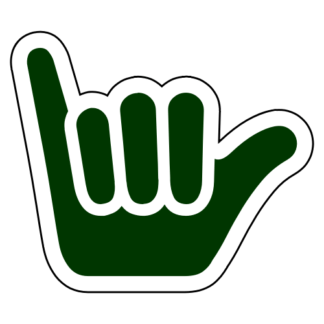 Shaka Sign (Hang Loose) Sticker (Dark Green)